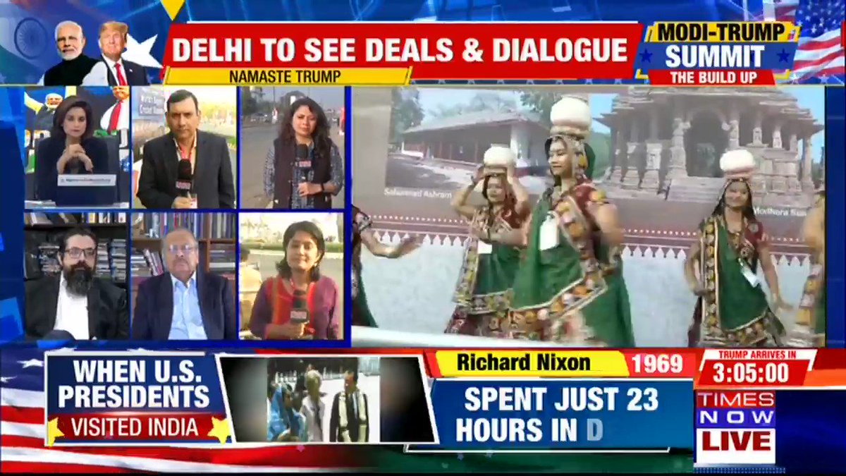 A gala welcome has been planned for U.S President @realDonaldTrump who is expected to land in India in a few hours. India is all geared up to welcome Donald Trump. Ground details by TIMES NOW's Kajal Iyer & Heena Gambhir. | #ModiTrumpSummit #NamasteTrump