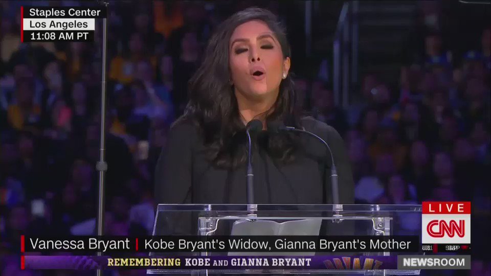 “God knew they couldn't be on this Earth without each other, he had to bring them home to have them together." - Vanessa Bryant at the #KobeFarewell