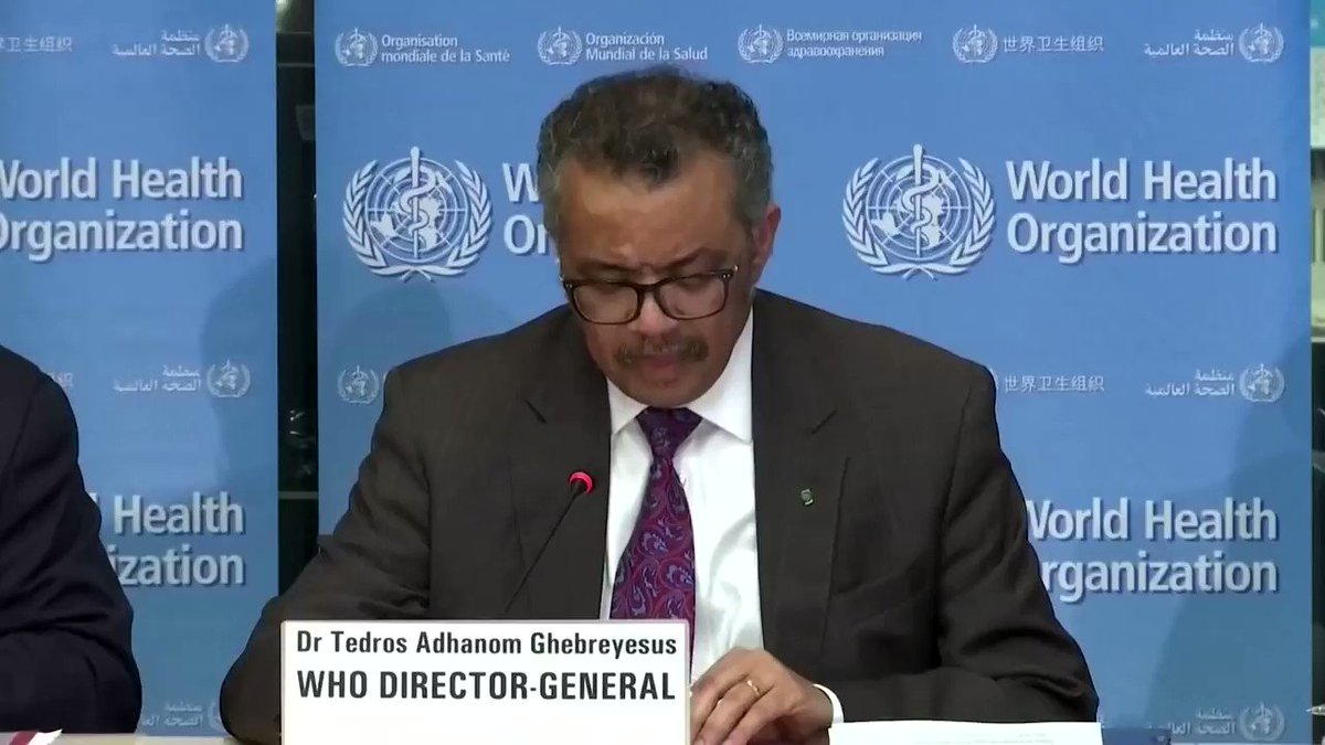 The risk of spread and impact of the coronavirus is now ‘very high’ at a global level, the highest level of alarm, but containment is still possible, the @WHO said https://reut.rs/2wd4vB5