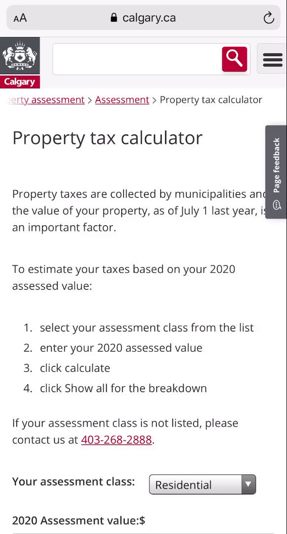 City of Calgary on Twitter "Did you know that you can get an estimate of your 2020 tax bill