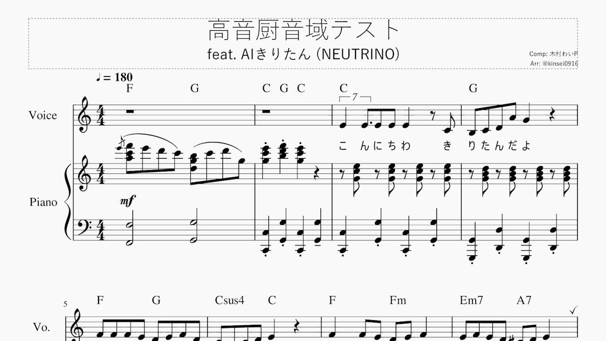 こんこん あの ついにaiきりたんが 高音厨音域テスト に合格しました 調教なし Aiきりたん Neutrino