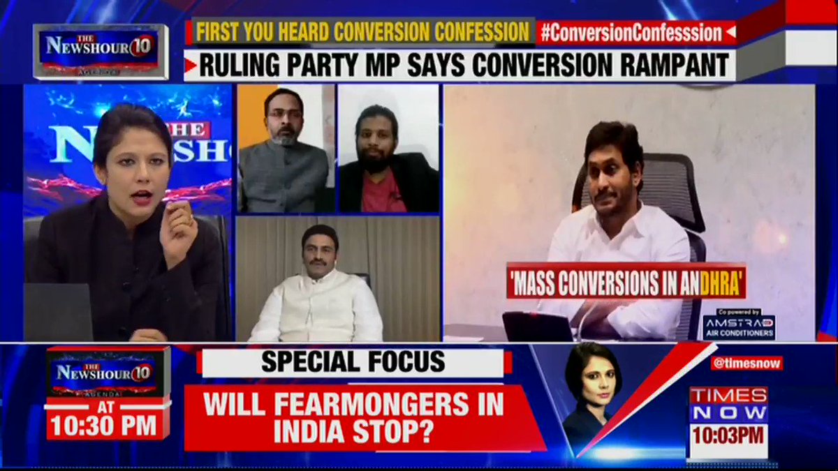 The actual percentage of Christian record in our state is less than 2.5% but in reality it would be not less than 25%: Raghu Ramakrishna Raju, MP, YSRCP tells Padmaja Joshi on @thenewshour AGENDA. | #ConversionConfession https://t.co/6ppT3HTXeh