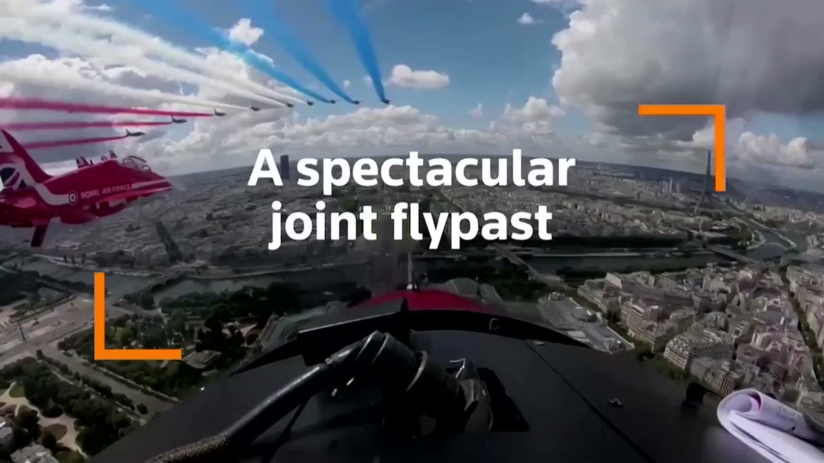 The Red Arrows and La Patrouille de France soared above Paris and London to mark the 80th anniversary of General Charles de Gaulle's call for resistance during World War Two https://t.co/vec1RczdSf