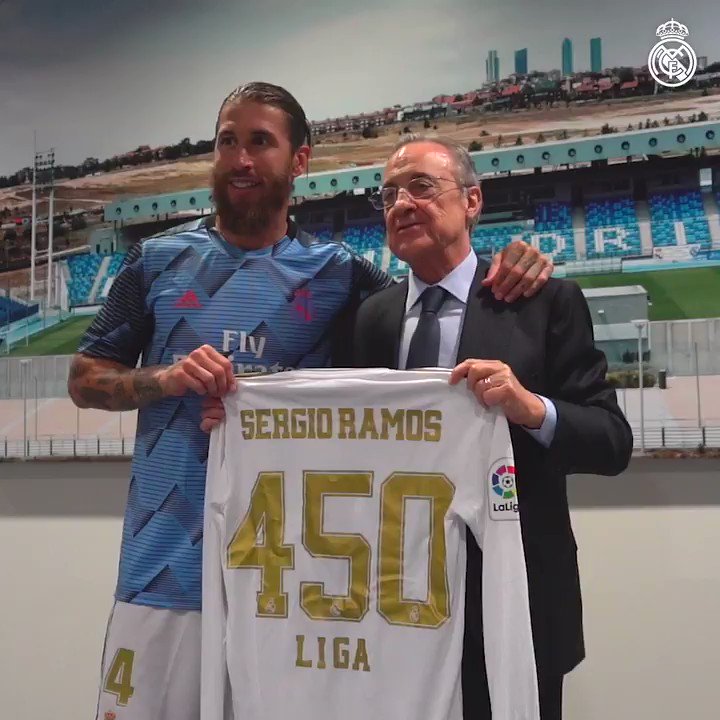 ©️🔝⚽ @SergioRamos - 4️⃣5️⃣0️⃣ @LaLiga matches with @realmadrid!
#RMLiga | #HalaMadrid https://t.co/huKtKHxELC