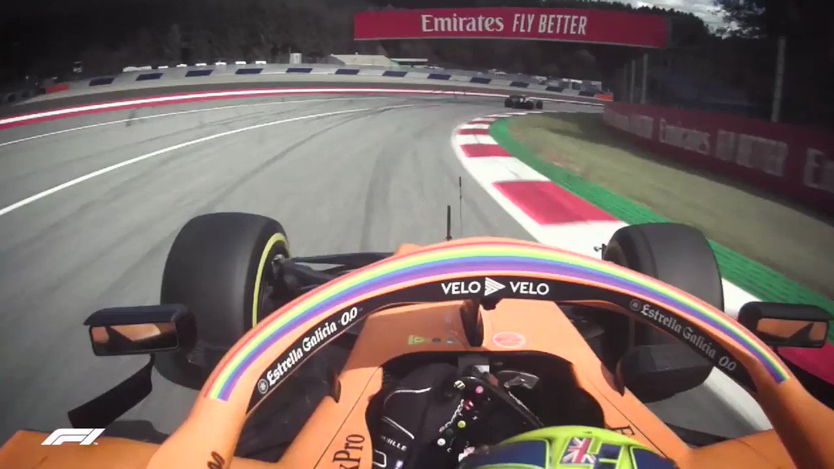 Onboard with @LandoNorris as he powers his way through the final two laps to snatch P5 at the Styrian Grand Prix ๐
The @McLarenF1 driver is P3 in the driver standings after two races ๐
#AustrianGP ๐ฆ๐น #F1 https://t.co/WyBh13Gxrp