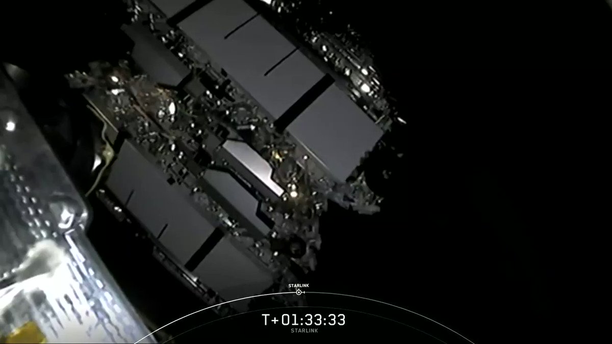 SpaceX (@SpaceX) on Twitter photo 2020-08-07 06:47:19 Deployment of 57 Starlink satellites confirmed Deployment of 57 Starlink satellites confirmed