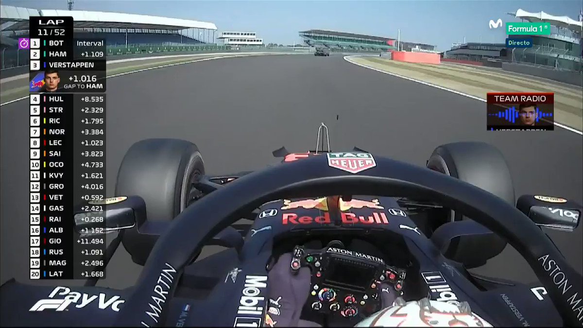 -"Max, es un poco pronto, hay que pensar en los neumáticos"
-"¡Es la única oportunidad que vamos a tener en toda la carrera!"
#GBR2movistarF1 https://t.co/lTel7Caepe