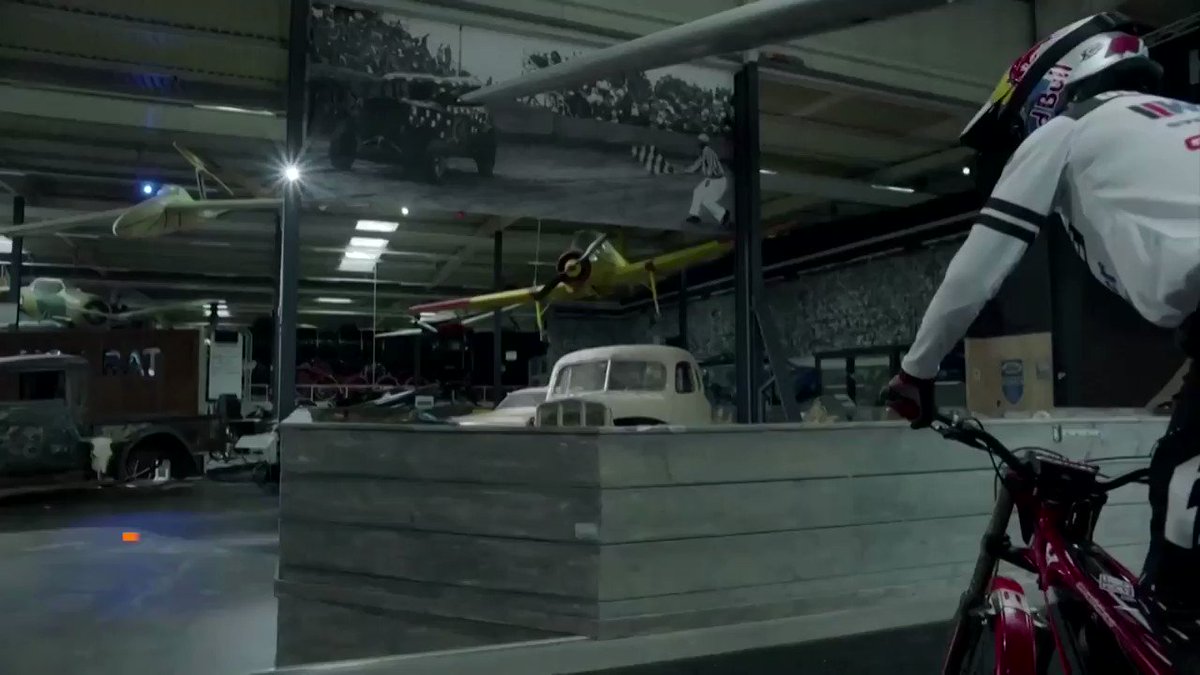 Trail biker Adrian Guggemos shows off his tricks at the Technik Museum Sinsheim in Germany https://t.co/GkL67RwRWW