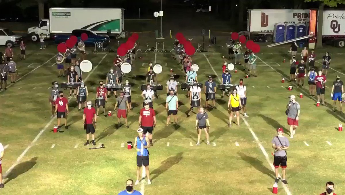 The tradition continues!? The Pride of Oklahoma Marching Band played