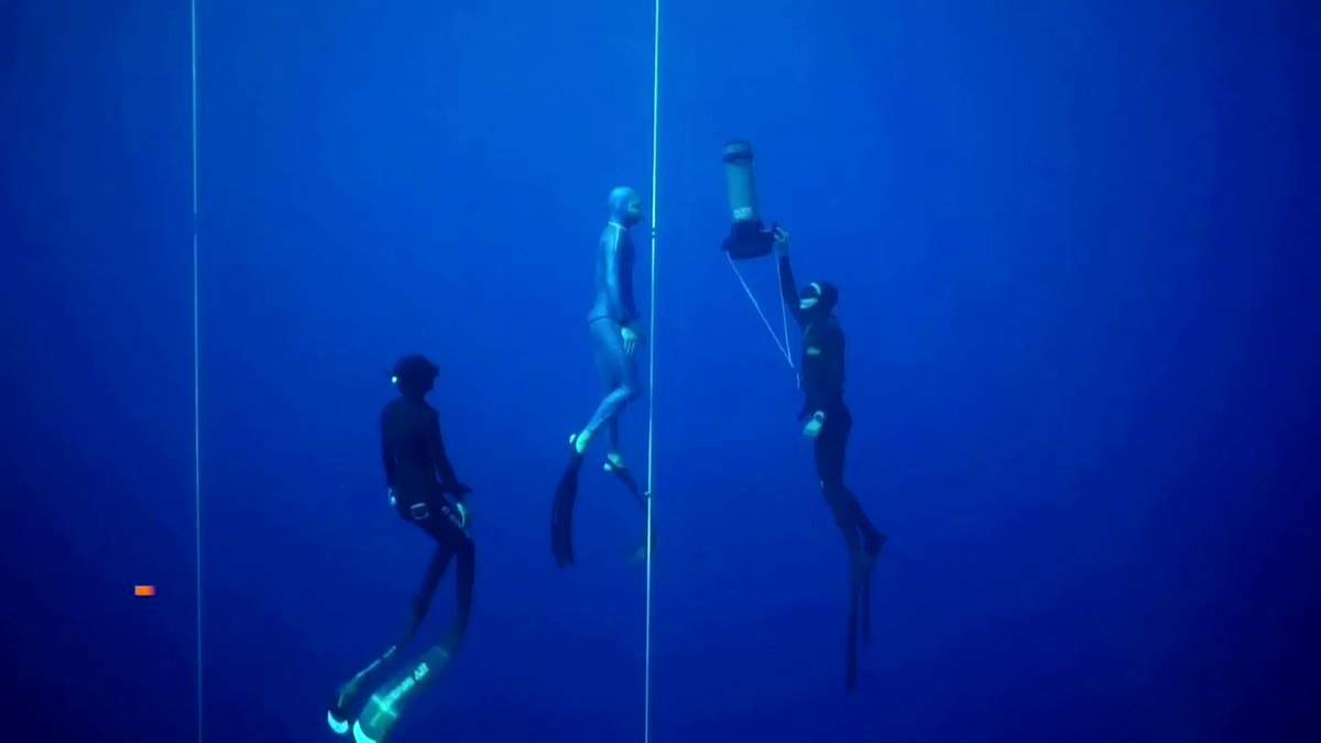 French freediver Arnaud Jerald broke the world record for the deepest freedive in the bi-fins category https://t.co/rt6mRIpoaq