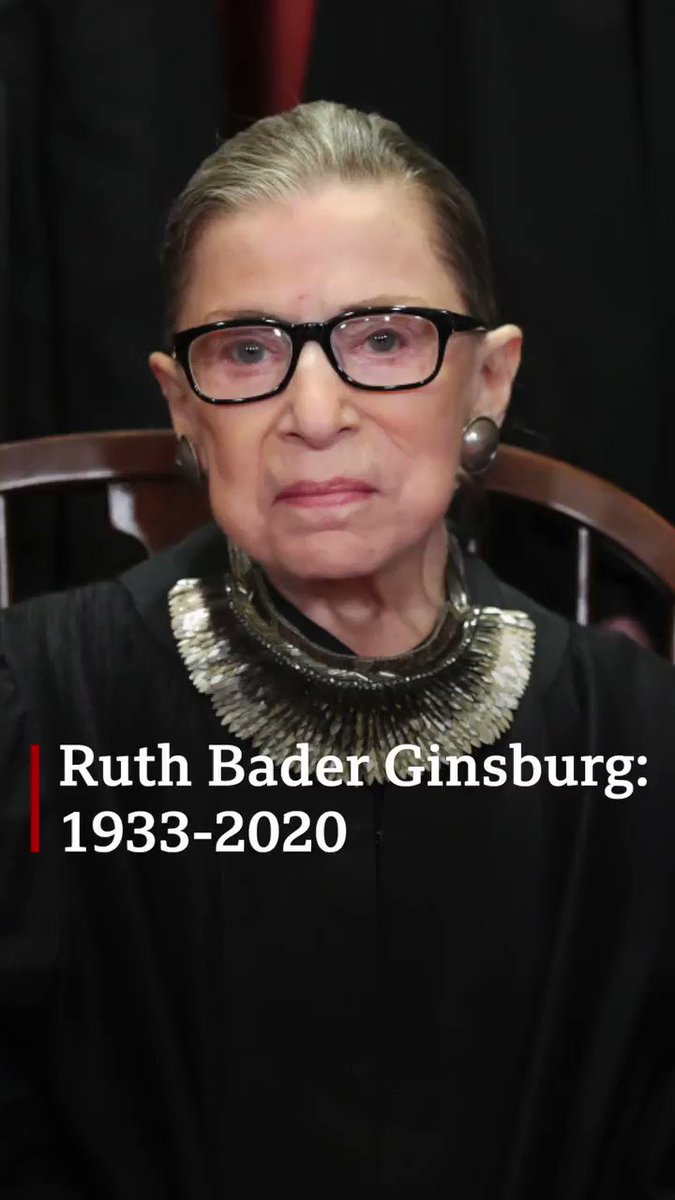 US Supreme Court Justice Ruth Bader Ginsburg, the history-making jurist, feminist icon and national treasure, has died aged 87.
A trailblazer for women's rights, she became only the second woman to sit on the country's highest court.
https://t.co/QQTHV9ZImK https://t.co/XhwEpwq7wT