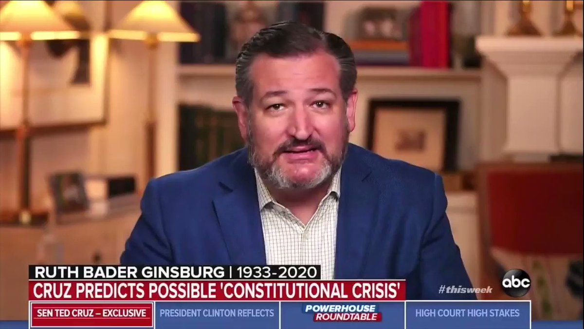 Ted Cruz (@tedcruz) on Twitter photo 20/09/2020 18:00:00 A single #SCOTUS seat can change history... find out how: OneVoteAway.com A single #SCOTUS seat can change history... find out how: OneVoteAway.com