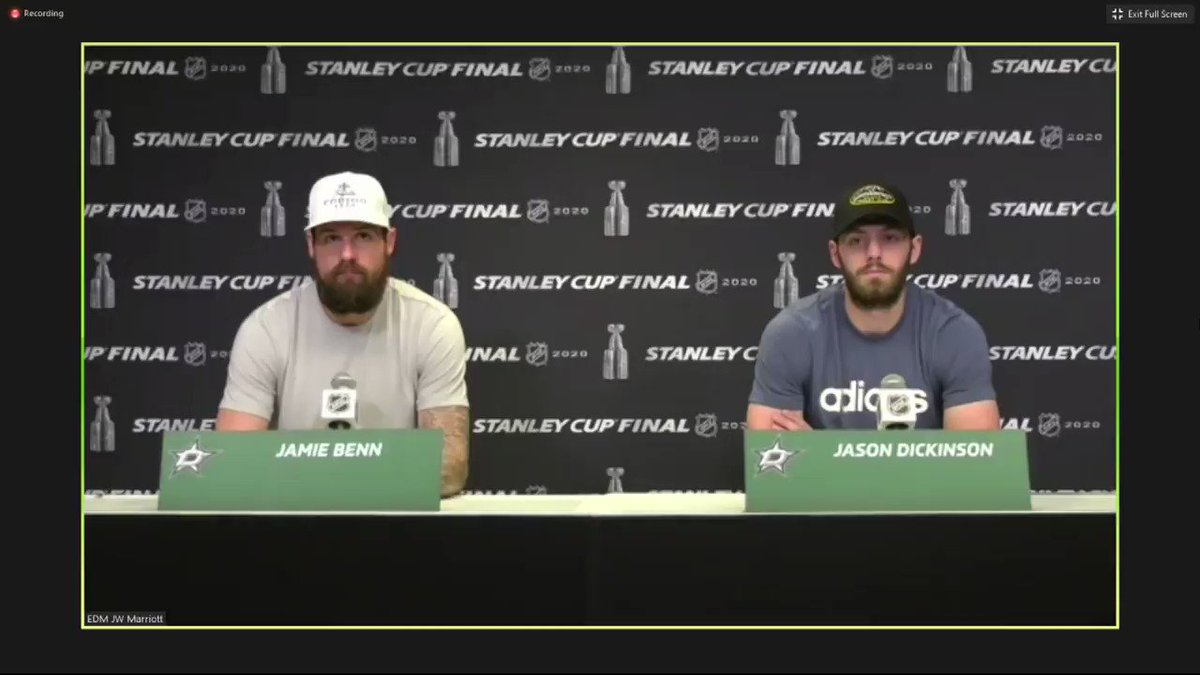 Sportsnet (@Sportsnet) on Twitter photo 20/09/2020 19:44:26 Jamie Benn talks about the importance of teammate Jason Dickinson stepping up throughout the playoffs. 🎥 Jamie Benn talks about the importance of teammate Jason Dickinson stepping up throughout the playoffs. 🎥