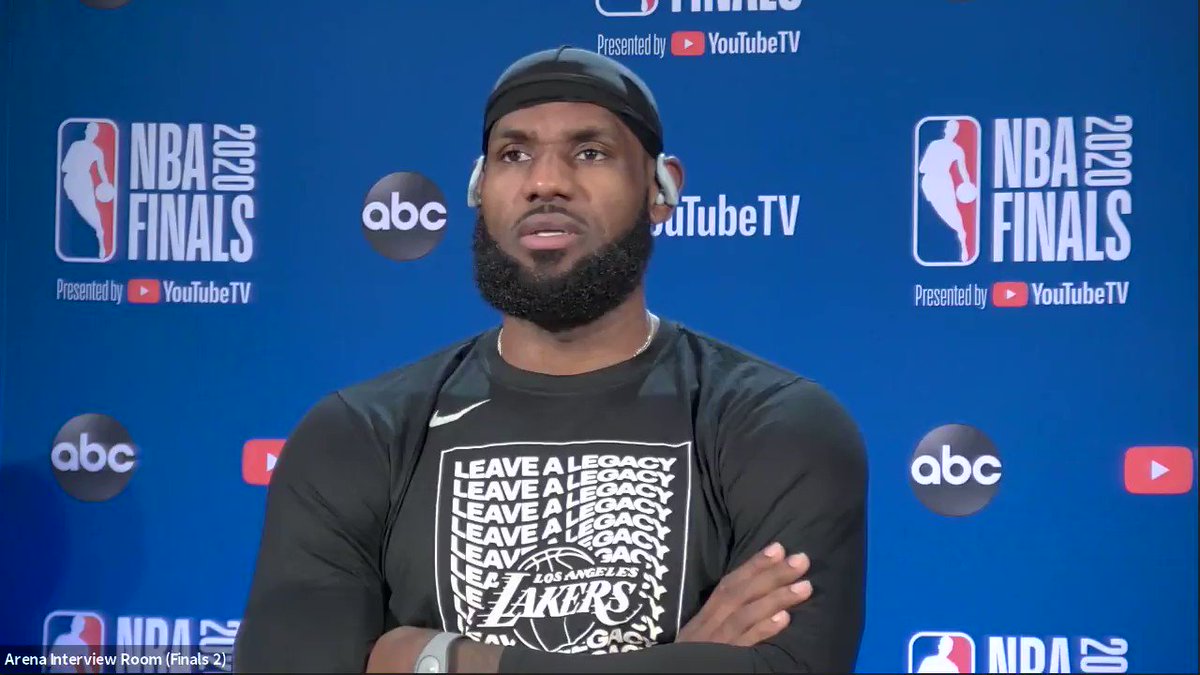"The game is won in between the four lines." - @KingJames
#NBAFinals presented by @YouTubeTV Media Availability
Game 1: Wednesday - 9:00pm/et, ABC https://t.co/VyGHPNklUI