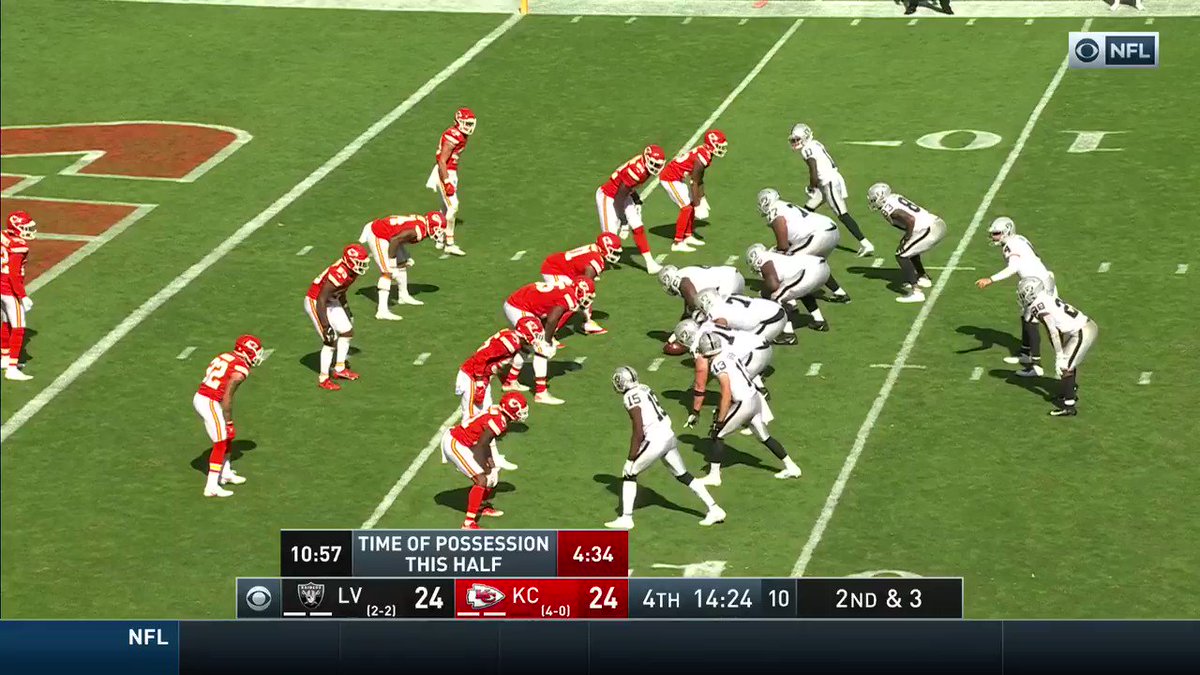 Josh. Jacobs. πͺπͺπͺ
#LVvsKC | CBS https://t.co/M8H7cES3ui