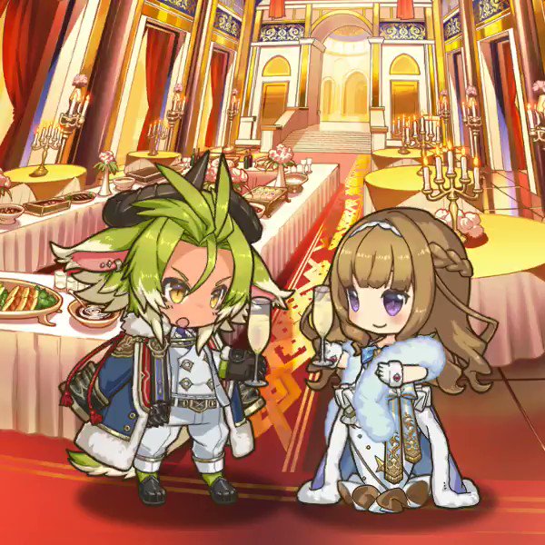 ラストピリオド公式 ピリコのピリ押し こだわりのピリ押しポイントをもういっこ ガジェルさんとリーザさんはどちらも乾杯のポーズがあるよ ユニット画面や編成で並べると仲良くおしゃべりする感じに つもる話がつきないみたいだね ラスピリ