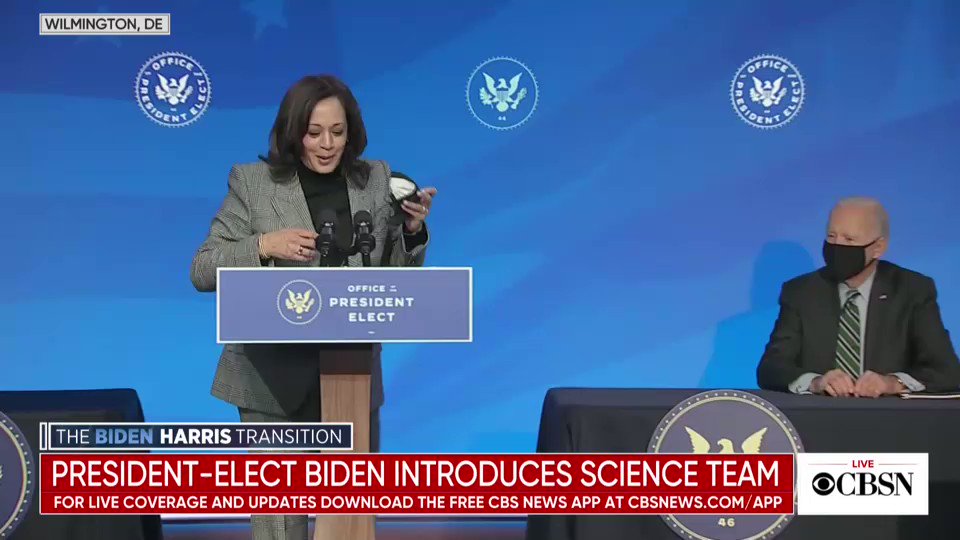 Kamala Harris says she feels a “certain kinship” with the new science team, as her mom was a scientist: “Science has a way of shaping how you think and way of life, and she instilled in me a fundamental belief in the importance of collecting and analyzing data. Facts.” https://t.co/J7tQyRcW9D