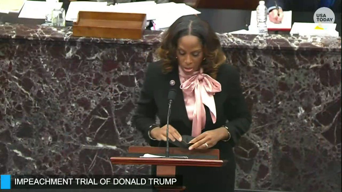 Rep. Stacey Plaskett: "Donald Trump has a long history of praising and encouraging violence as you saw. He has espoused hateful rhetoric himself." https://t.co/nFafHIhaCA