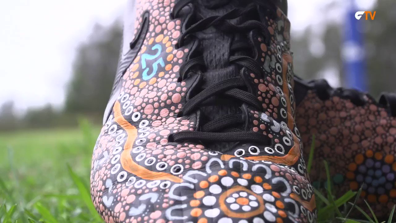 Aboriginal painted football boots 2025