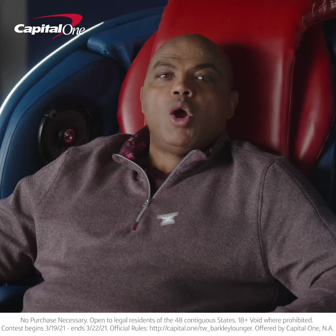 Time to upgrade your #MarchMadness setup! Enter for the chance to win Chuck's chair OR $10K cash by posting a photo of your setup and using #LoungeLikeBarkley + #Contest. @CapitalOne #RewardingMadness #CapitalOnePartner
Rules: https://t.co/8PKEeU4jdZ https://t.co/dIy8uN2BIF