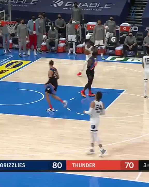 Memphis Grizzlies' Grayson Allen dunks on Thunder's Aleksej Pokusevski