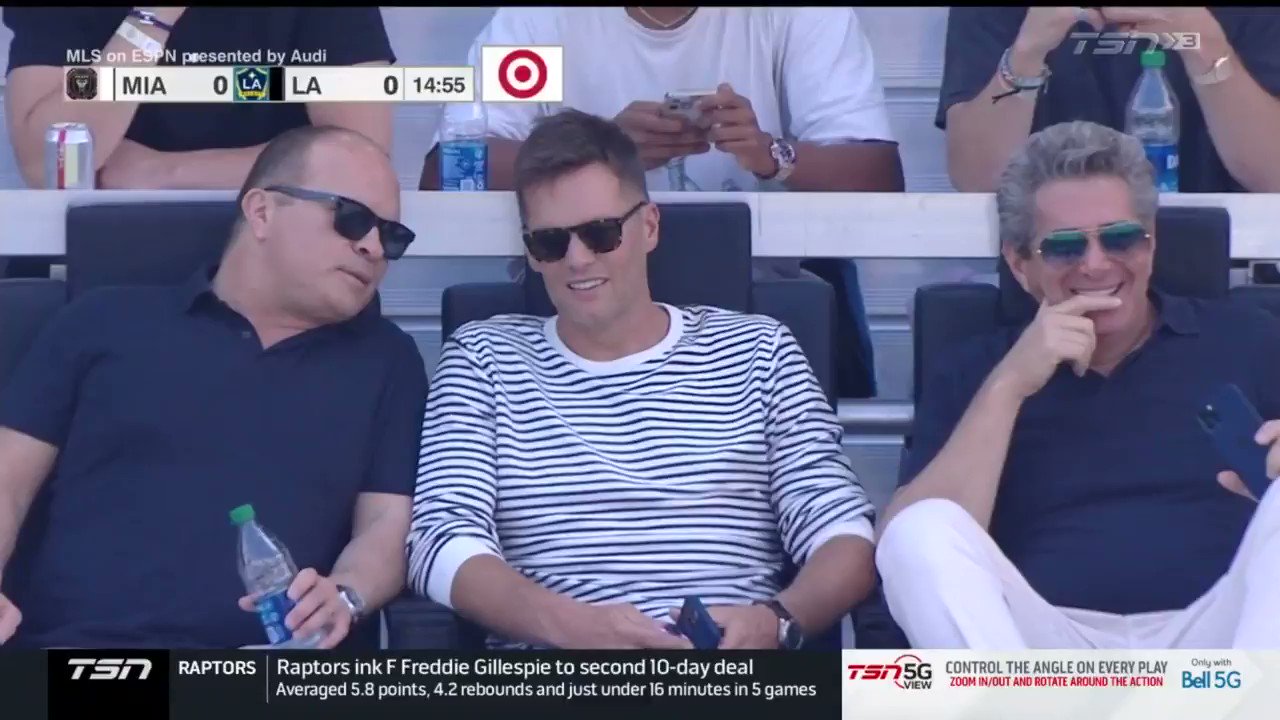 Tie Domi, Tom Brady spotted hanging out at Miami-LA MLS game