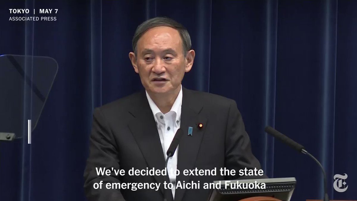Prime Minister Yoshihide Suga of Japan announced on Friday that it was extending the state of emergency in Tokyo and other cities until the end of May to contain the increase of coronavirus cases. https://t.co/0jSPsi6F5c https://t.co/iY8LSoIKoj