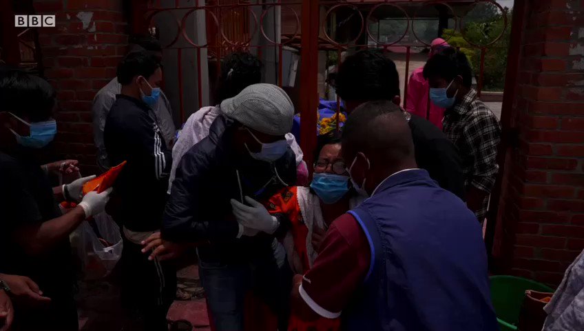#Nepal, one of the world's poorest nations, is in a devastating second wave. The PM has pleaded to the UK - Nepal's oldest friend - to send vaccines. Warning: our report is distressing - a reminder this pandemic isn't over. w @shaluyadavbbc @moosecampbell @rajneeshb #Covid_19 https://t.co/gWWjS6xdIN