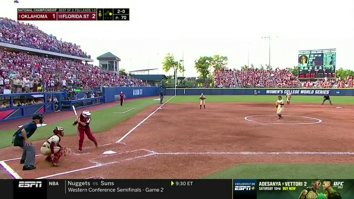 💥💥💥 𝐈𝐓'𝐒 𝐎𝐍𝐋𝐘 𝐑𝐈𝐆𝐇𝐓 💥💥💥
@78jocelyn_alo gives us the NCAA single-season HR record 𝐀𝐍𝐃 𝐓𝐇𝐄 𝐋𝐄𝐀𝐃 with No. 1️⃣5️⃣9️⃣!
📺 ESPN https://t.co/YhT9HVn5Xs