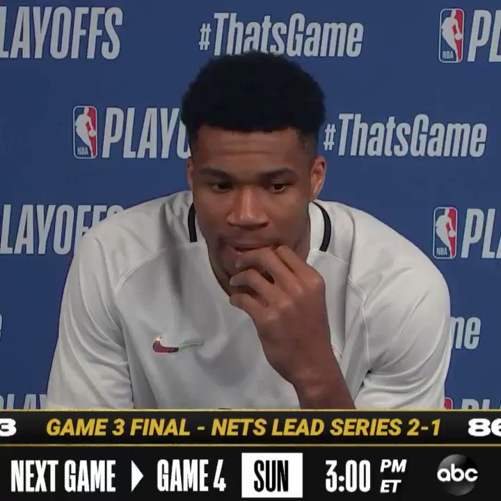 "It doesn't matter if you win by 30 or win by 1."
- @Giannis_An34 on what matters in the #NBAPlayoffs.. wins. #ThatsGame https://t.co/TOZCwrJoih