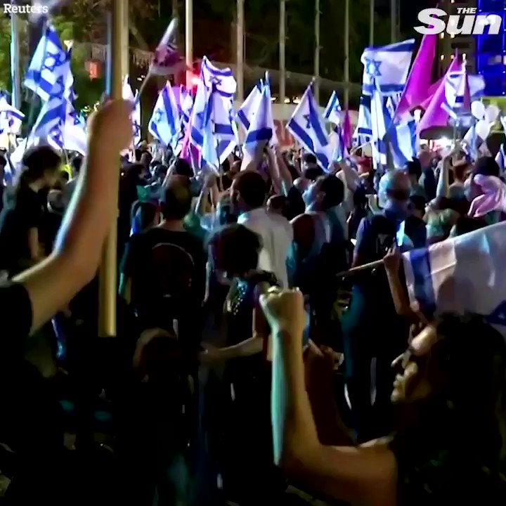 Thousands celebrate the end of Benjamin Netanyahu's government after new coalition approved