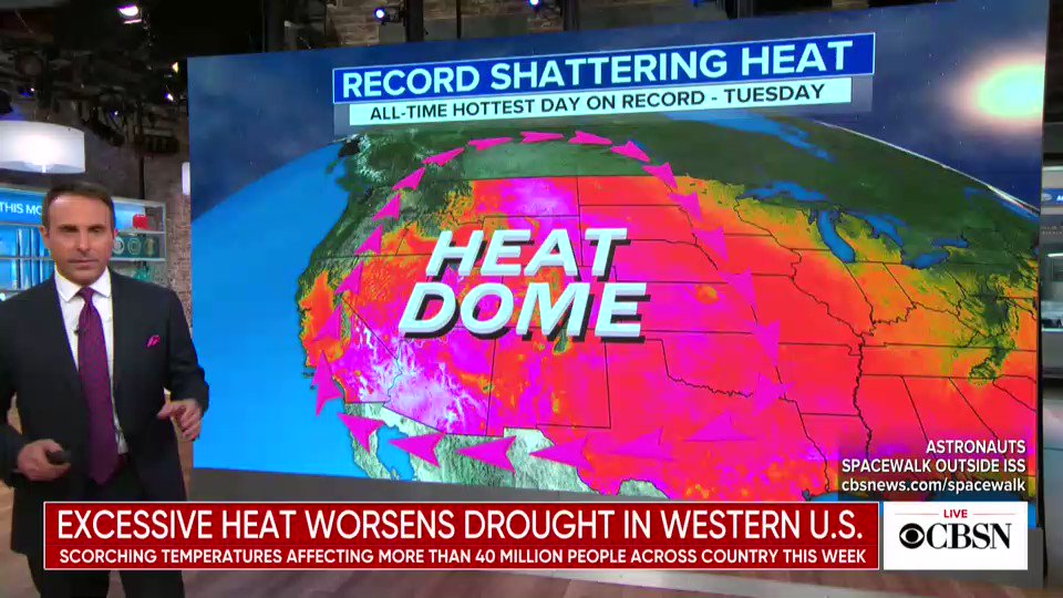 Excessive heat is worsening droughts across the western U.S., with record temperatures affecting more than 40 million people, @WeatherProfĀ reports https://t.co/QYZ1vMWXMJ https://t.co/IdoLD314AR
