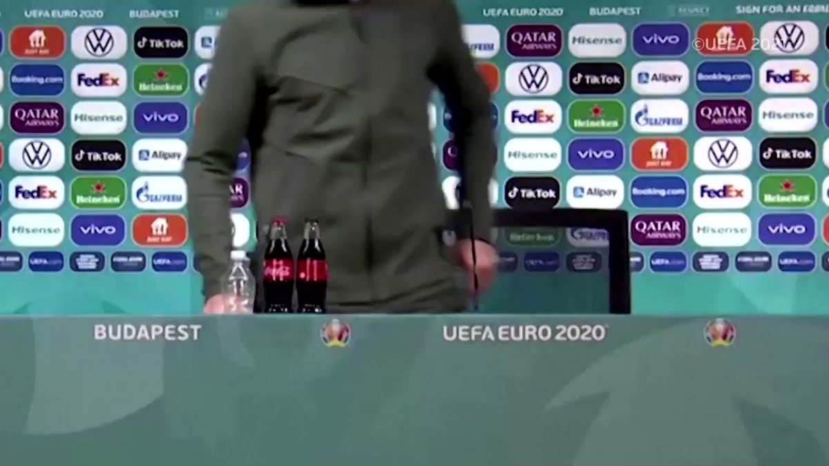 WATCH: At #Euro2020, while some players set aside bottles, others embrace the sponsors https://t.co/FKvZwXkiyp https://t.co/pYXXZd2dpk
