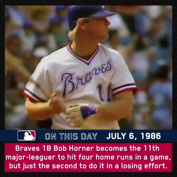 Stadium on X: #OTD in 1986, Bob Horner hit 4 home runs in a game