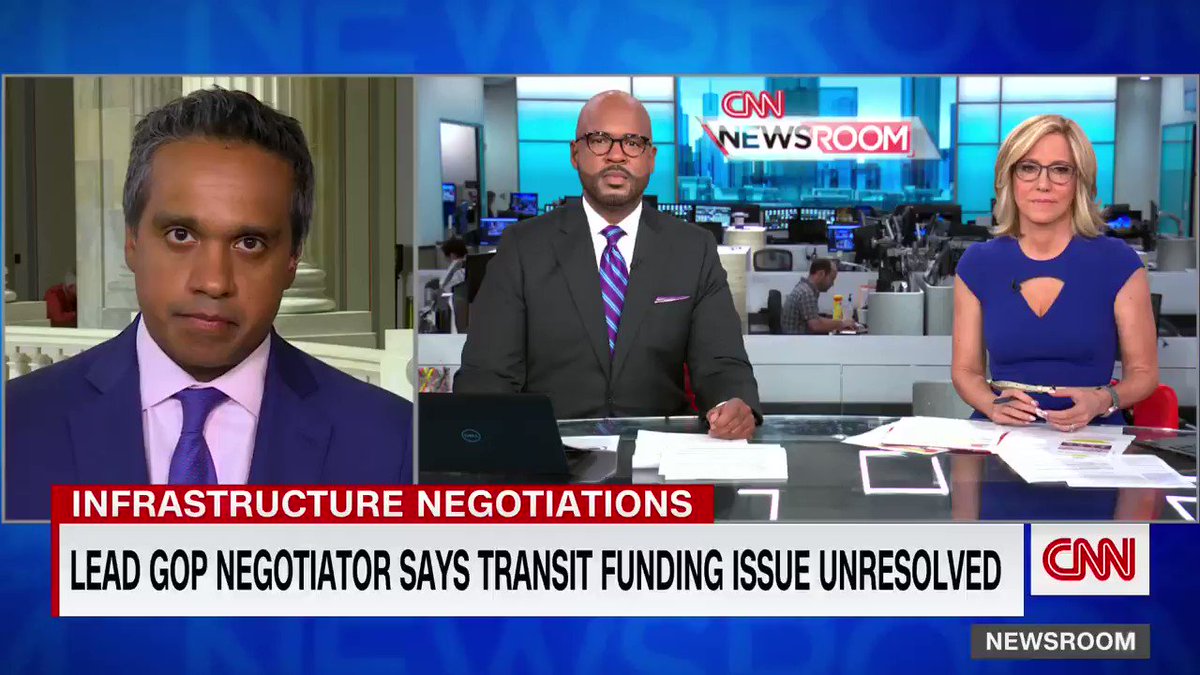 Despite the optimism of a deal within reach, sticking points remain -- including dealing with transit funding, broadband, Davis-Bacon and rescinding unspent covid relief money.
Portman on transit funding: "Democrats frankly are not being reasonable in their requests right now." https://t.co/nwQQRjWtD3