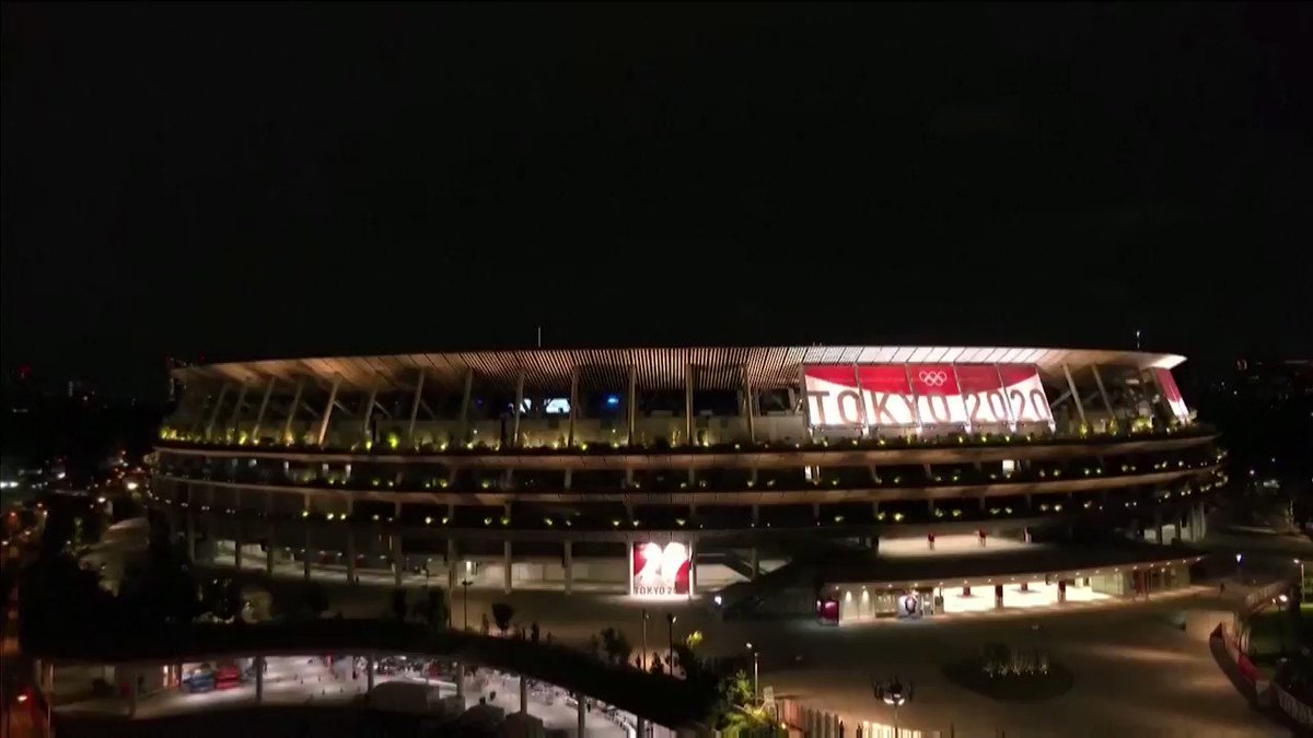 WATCH: Skies over the National Stadium exploded in indigo and white as fireworks marked the start of the #Tokyo2020 Olympics opening ceremony https://t.co/IxTdj4sDDr