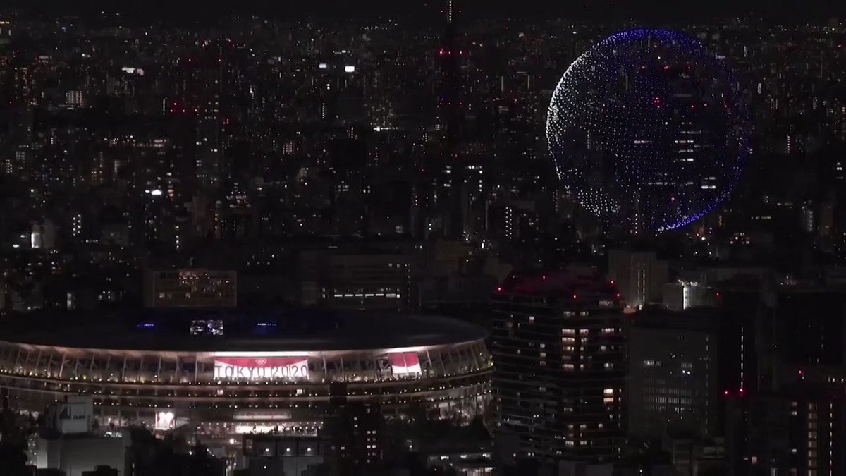 WATCH: Drones hovered over the #Olympics stadium to form a globe during the opening ceremony of the #Tokyo2020 https://t.co/610Kv91Hj7 https://t.co/cpCtjITqKq