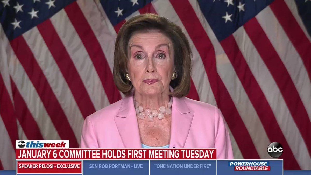 Pressed on not holding a vote on infrastructure until the Senate passes a much larger package through reconciliation, @SpeakerPelosi tells @GStephanopoulos: "I won't put it on the floor until we have the rest of the initiative." https://t.co/iZ1iMz7RUb https://t.co/hZpQ2wM2az