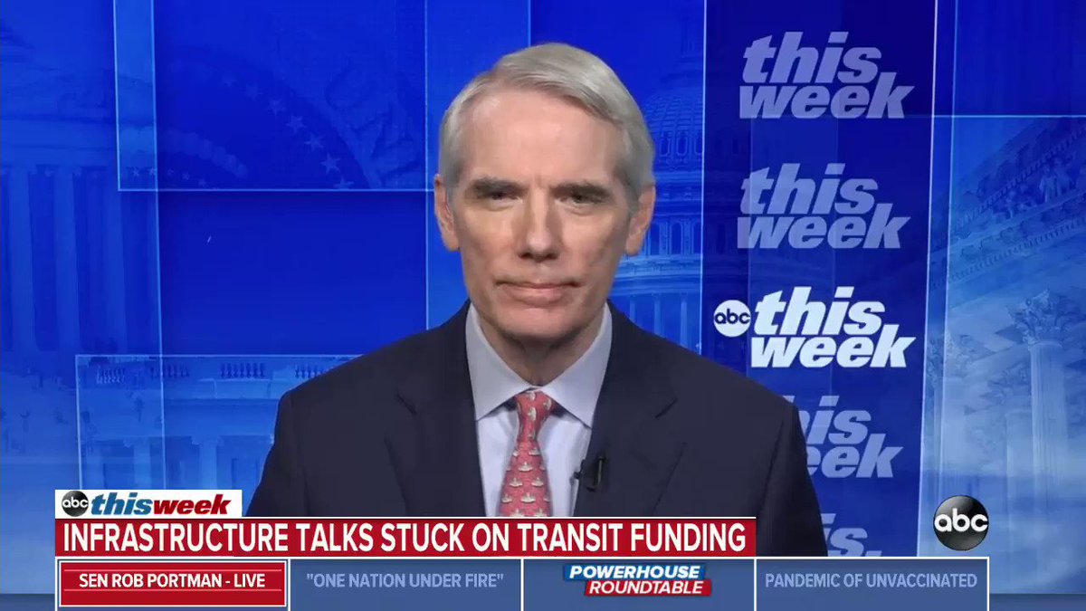 .@senrobportman on infrastructure deal: “Every single one of the issues has been bipartisan in the sense there have been Republican views and Democrat views and we found a way to find common ground, which is exactly what ought to happen.” https://t.co/J18i2RxIXT https://t.co/wxsBZgxzls