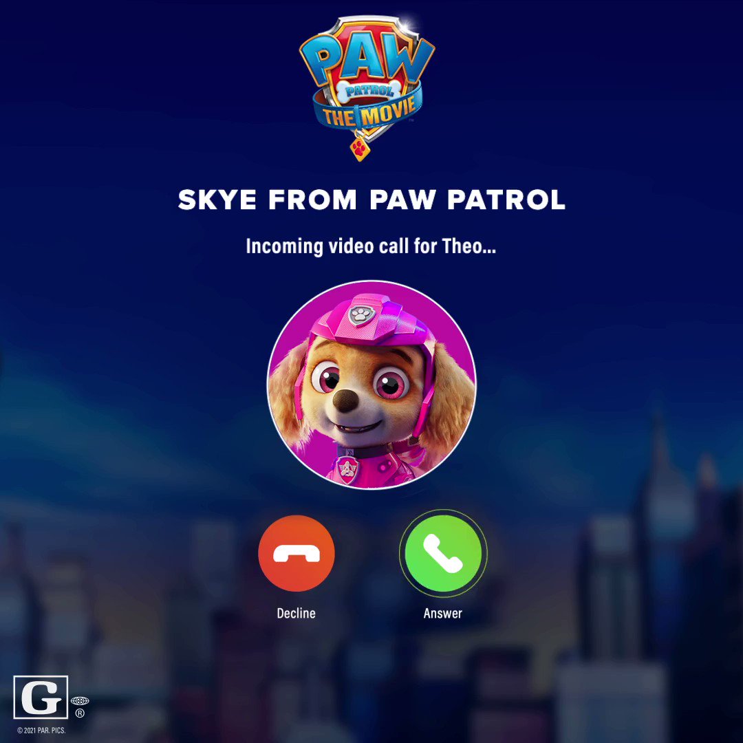 Toegepast kabel gans PAW Patrol: The Movie on Twitter: "Skye is calling! Surprise your pups with  a personalized call from Skye and grab your #PAWPatrolMovie tickets NOW. In  theatres and on @ParamountPlus on August 20.