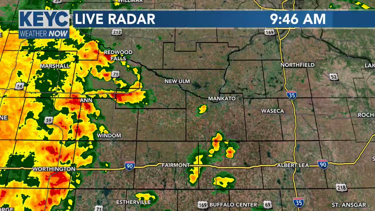 We’ve already been treated to a few showers and thunderstorms early this morning, but more “Robust” showers are happening right now in southwestern Minnesota heading east. There is a low level severe weather risk for this afternoon, with hail being the primary concern. https://t.co/ST1zjNTIml