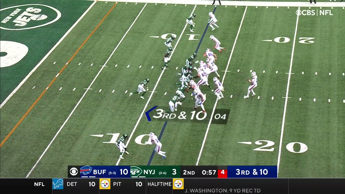 Bills at Jets game in the second quarter at the very end of the first half