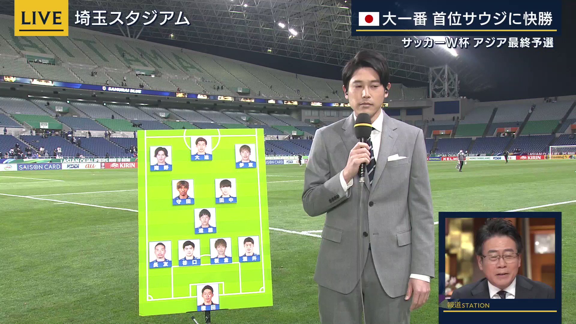 報道ステーション 土日ステ サッカー日本代表 生中継でハプニング 試合終了後 内田篤人 さんの解説中に 川島永嗣 選手が乱入 残り組は走れよ 川島選手のムチャ振りに困惑する内田さんに注目 Hst Sports 報ステ 報ステスポーツ Twitter