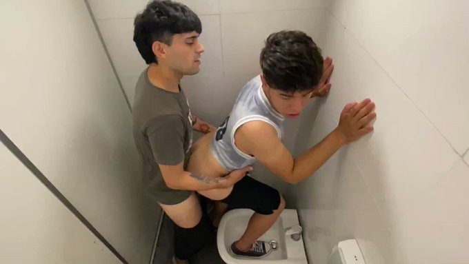 My straight friend made me moan loudly in public toilets!??
?Full video at https://t.co/YHqpSODApl or
