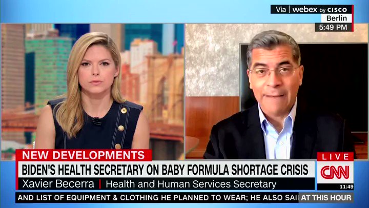 Biden Health Secretary Says He Knew About Baby Formula Crisis Last Year TzELEn5HEV6SSKBy