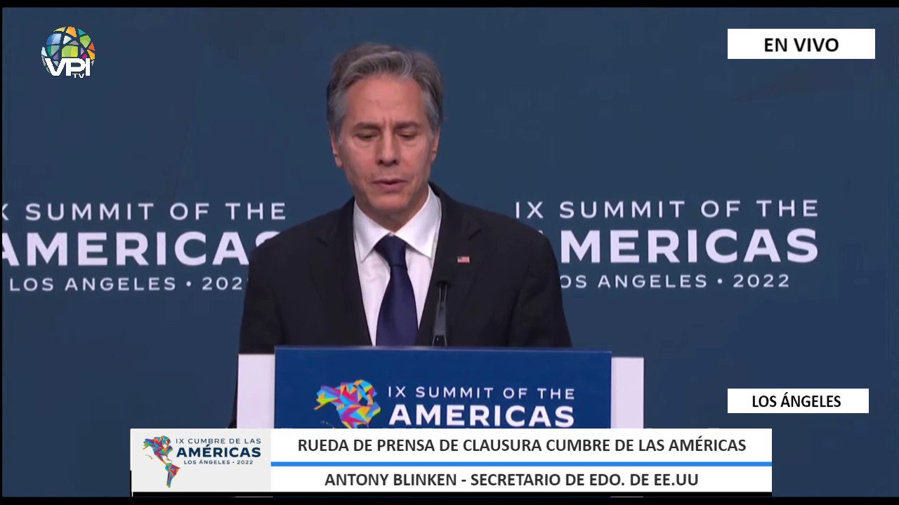 Reporte Ya on Twitter: "#10Jun #CumbreDeLasAméricas Antony Blinken (@SecBlinken), secretario de Estado de #EEUU: "Debemos enfocarnos en lo que podemos hacer sobre la crisis de migrantes en la región" https://t.co/UfKXB1TdFk - @VPITV" /