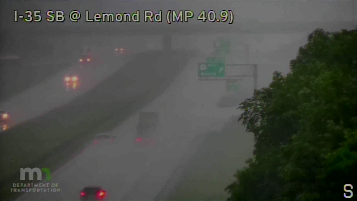 WATCH: A time-lapse video shows heavy rain moving into Owatonna Monday morning, obscuring traffic on Interstate 35. 

Stay weather aware: https://t.co/vdCrx3anxN https://t.co/SYEqwcMBAR