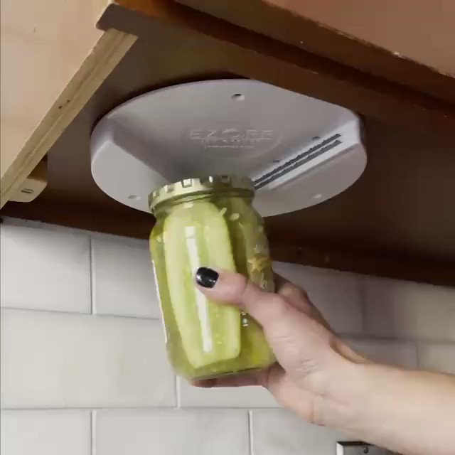 Food Network on X: NEVER struggle with opening jars again thanks to this  under-cabinet jar opener! 🤯👏 The V-shape allows it to open any size jar,  and it sticks right under a
