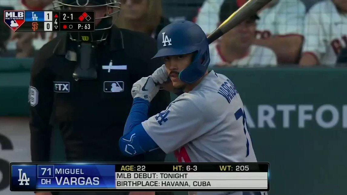 MLB Network on X: Miguel Vargas has two RBIs in his first two at-bats. Kid  is rolling 🤩 @Dodgers