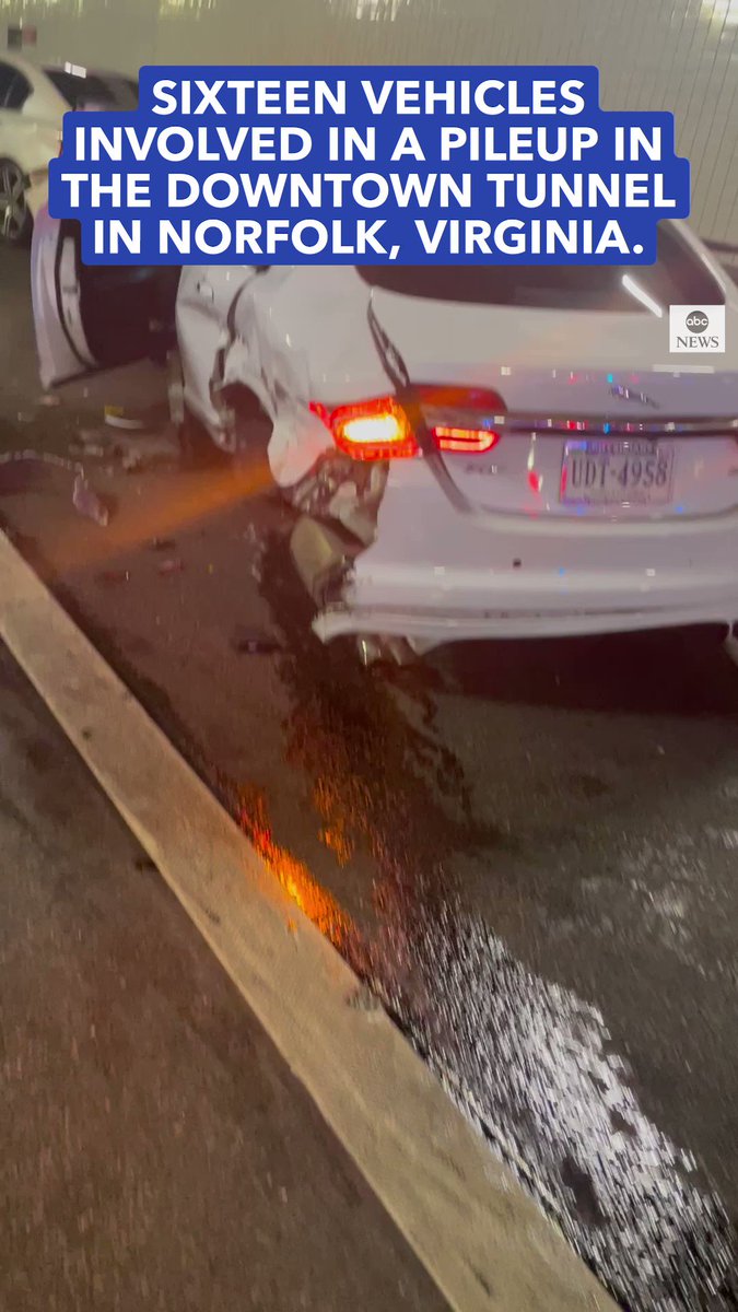 Sixteen vehicles were involved in a pileup in the Downtown Tunnel in